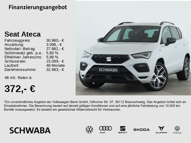 Nevada weiß metallic Gebraucht 2021 Seat Ateca FR SUV | 32.890 € (Teuer) - Bild 1/4