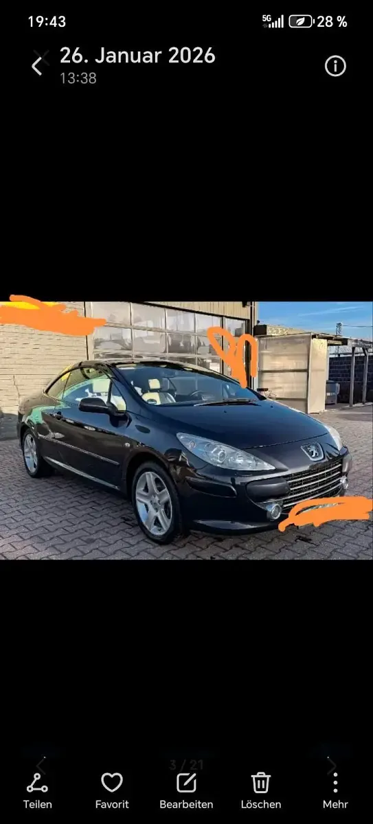 Gebraucht Peugeot 307 CC Tendance 140 PS (102 kW) 2005 Schwarz Cabrio