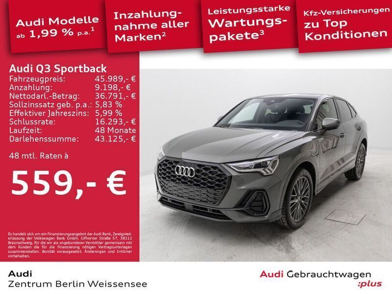 Chronosgrau metallic Gebraucht 2025 Audi Q3 Sportback Ambiente SUV | 47.989 € (Teuer) - Bild 1/4