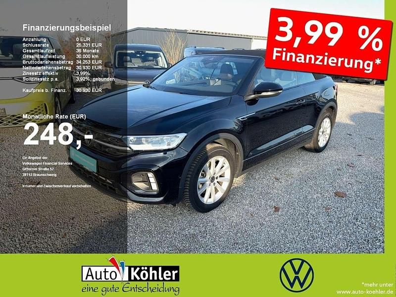 Schwarz Gebraucht 2025 VW T-Roc Cabriolet R-line Cabrio | 30.760 € (Superpreis) - Bild 1/3