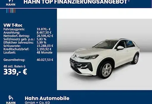 Gebraucht VW T-Roc Life 150 PS (110 kW) 2026 Weiß SUV