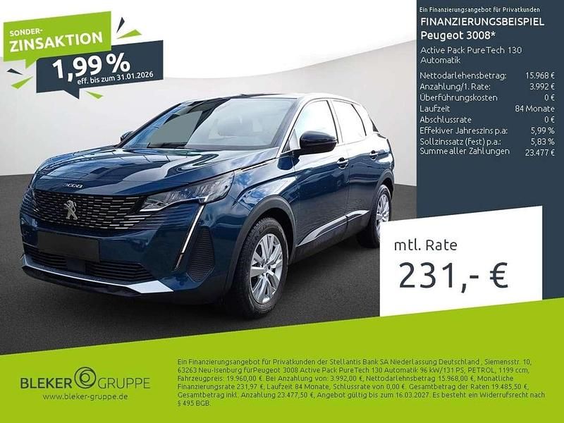 Gebraucht Peugeot 3008 Active 131 PS (96 kW) 2023 Lackierung blau celebes/metallic klarlack Limousine