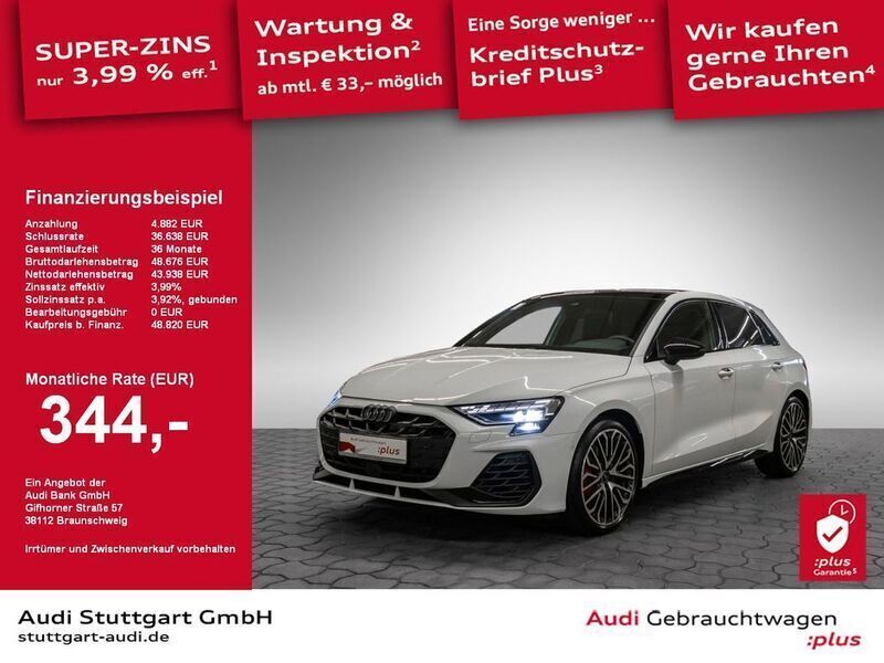 Gletscherweiß metallic Gebraucht 2024 Audi S3 Ambiente Limousine | 48.820 € (Etwas zu teuer) - Bild 1/2