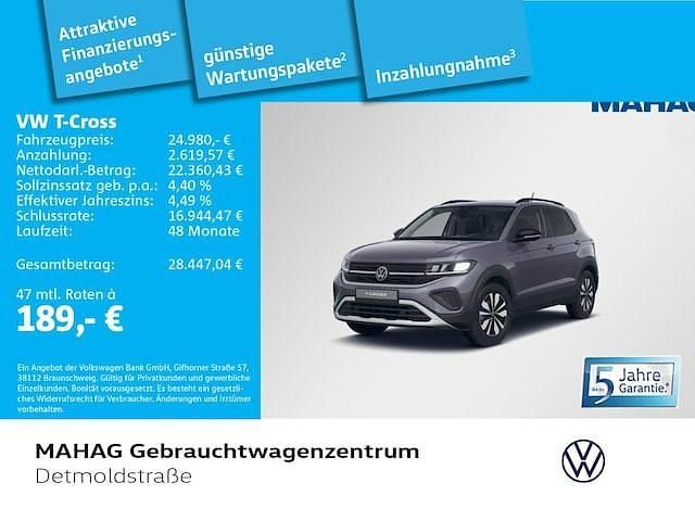 Rauchgrau metallic Gebraucht 2024 VW T-Cross Goal SUV | 24.980 € (Superpreis) - Bild 1/1