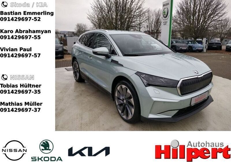 Arctic silber metallic (metallic) Gebraucht 2021 Skoda Enyaq iV Lodge SUV | 26.940 € (Fairer Preis) - Bild 1/4