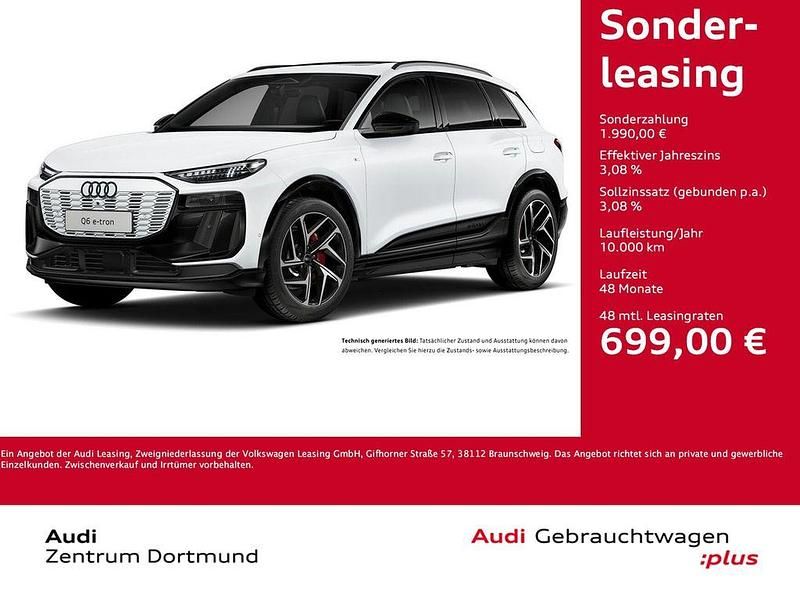 Gletscherweiß metallic Gebraucht 2025 Audi Q6 e-tron Ambiente SUV | 70.644 € (Etwas zu teuer) - Bild 1/3