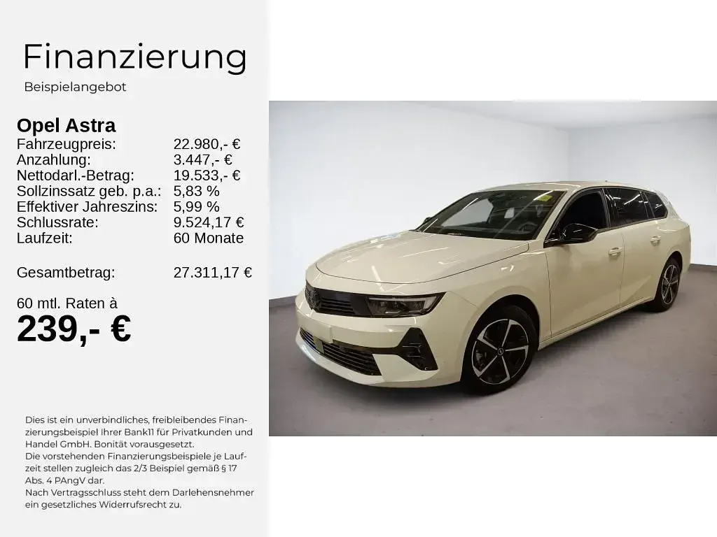 Używany Opel Astra S 131 KM (96 kW) 2025 Biały Kombi