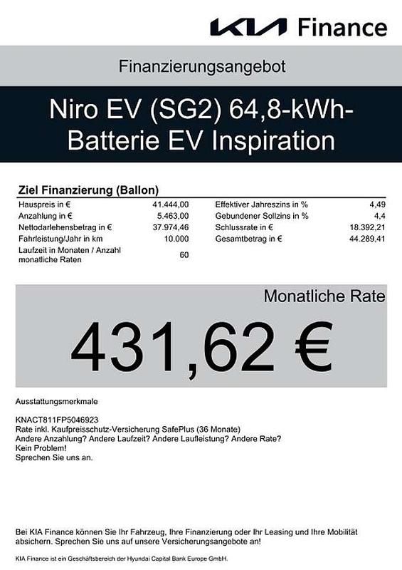 Gebraucht Kia e-Niro Inspiration 150 kW (204 PS) 2024 Intellar grau metallic SUV