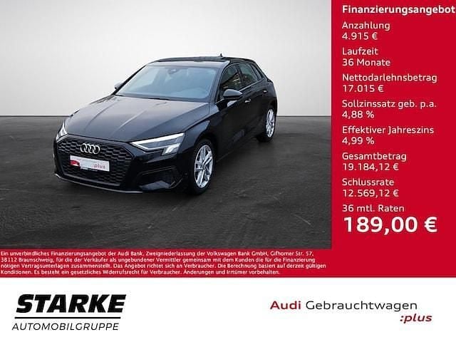 Brillantschwarz Gebraucht 2023 Audi A3 Sportback e-tron Kleinwagen | 21.830 € (Superpreis) - Bild 1/4