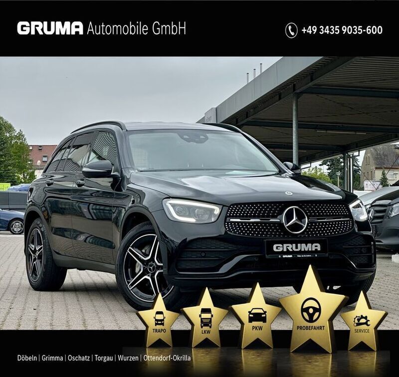Schwarz Gebraucht 2021 Mercedes GLC400d AMG SUV | 33.990 € (Teuer) - Bild 1/4