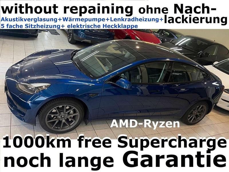 Deep blue metallic Gebraucht 2022 Tesla Model 3 Limousine | 26.900 € (Fairer Preis) - Bild 1/4