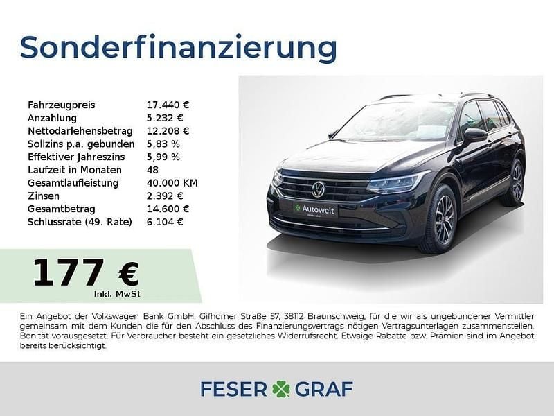Deep black perleffekt Gebraucht 2020 VW Tiguan Life SUV | 16.990 € (Fairer Preis) - Bild 1/4