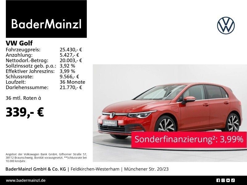 Rot Gebraucht 2020 VW Golf VIII Style Limousine | 21.320 € (Guter Preis) - Bild 1/3