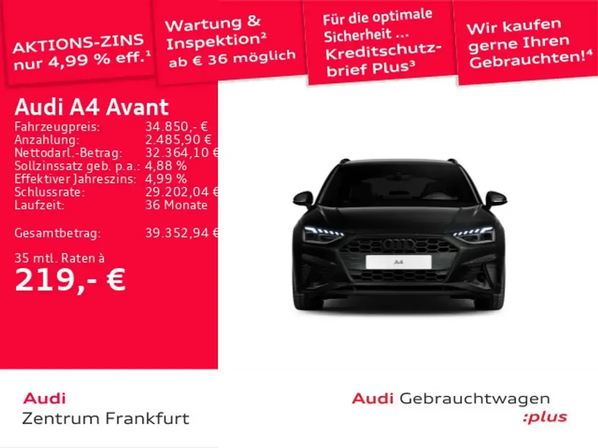 Używany Audi A4 S-Line 204 KM (150 kW) 2024 Czarny Kombi
