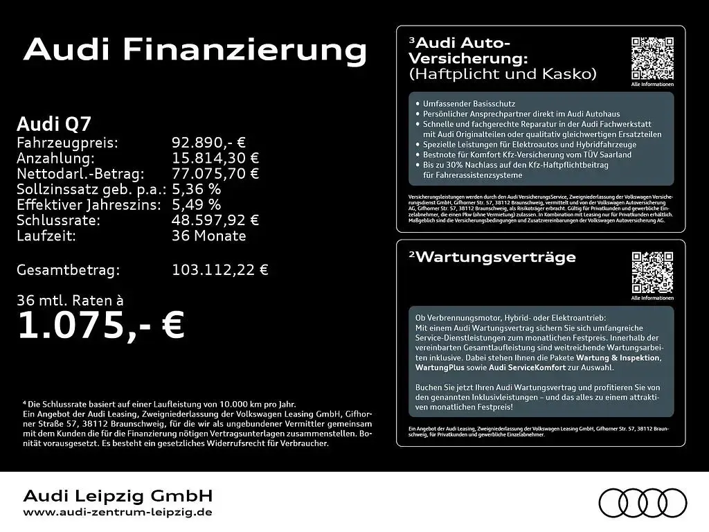 Gebraucht Audi Q7 S-Line 286 PS (210 kW) 2025 Mythosschwarz metallic SUV