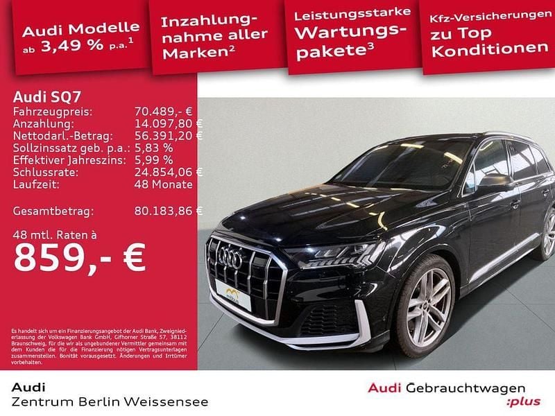 Mythosschwarz metallic Gebraucht 2022 Audi SQ7 Sport SUV | 69.889 € (Superpreis) - Bild 1/4