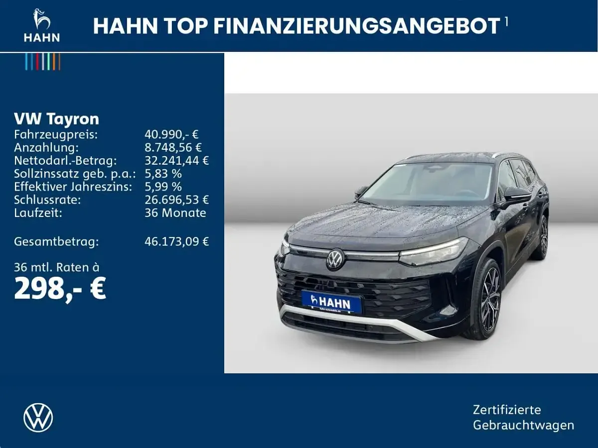 Gebraucht VW Tayron Life 193 PS (141 kW) 2025 Grenadillschwarz metallic SUV