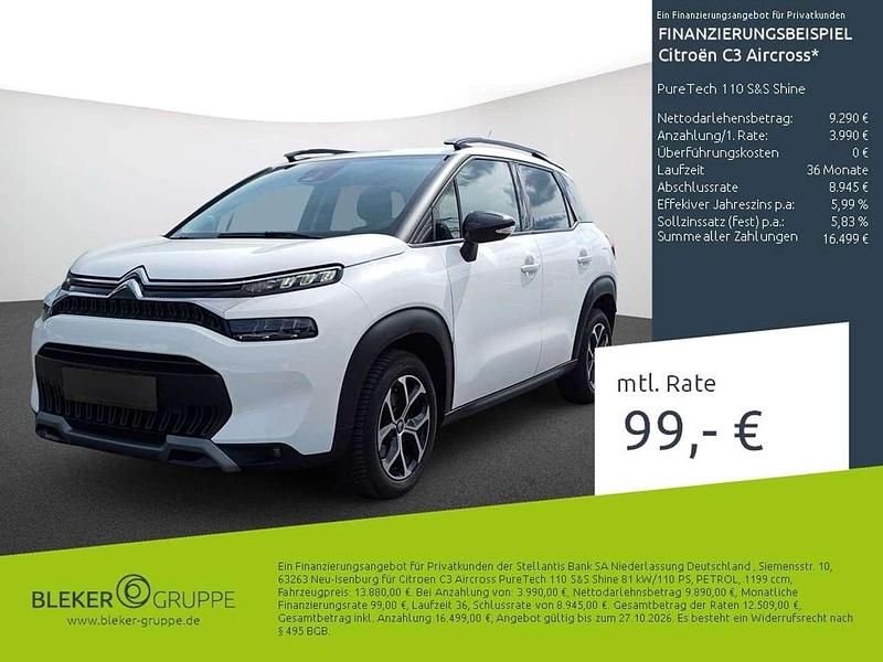 Weiß Gebraucht 2023 Citroën C3 Aircross Shine SUV | 12.980 € (Fairer Preis) - Bild 1/3
