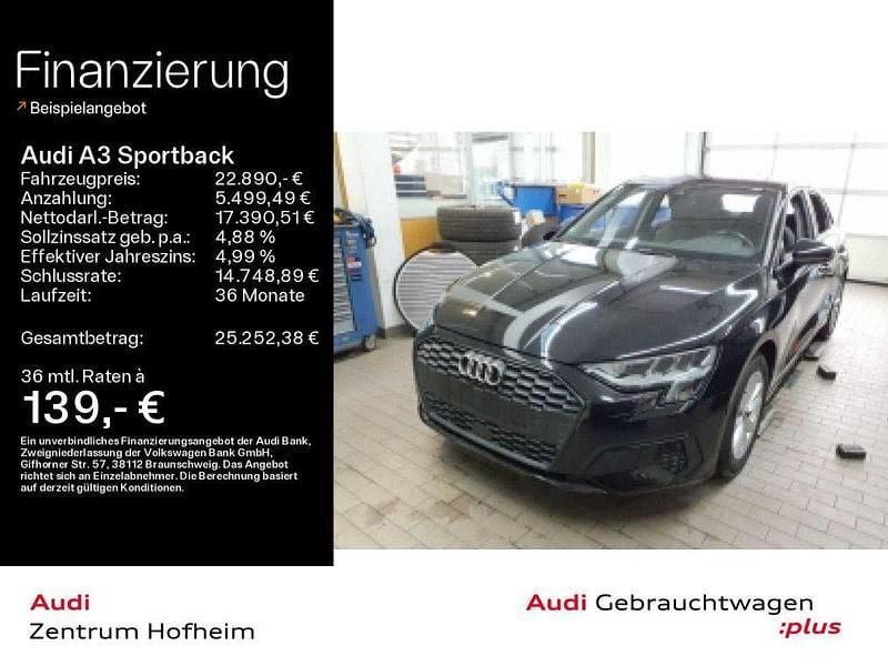 Mythosschwarz metallic Gebraucht 2023 Audi A3 Basis Limousine | 22.890 € (Guter Preis) - Bild 1/4