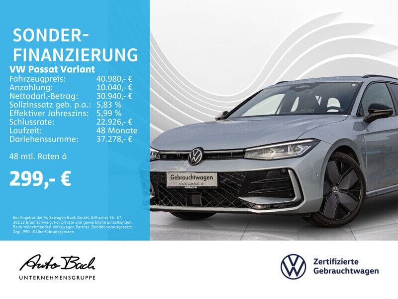 Silber (oyster silver metallic) Gebraucht 2024 VW Passat R-line Kombi | 40.980 € (Fairer Preis) - Bild 1/4