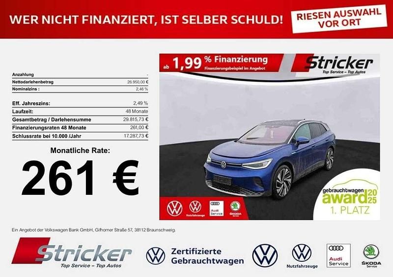 Blau Gebraucht 2023 VW ID.4 Pro Performance SUV | 26.949 € (Fairer Preis) - Bild 1/3