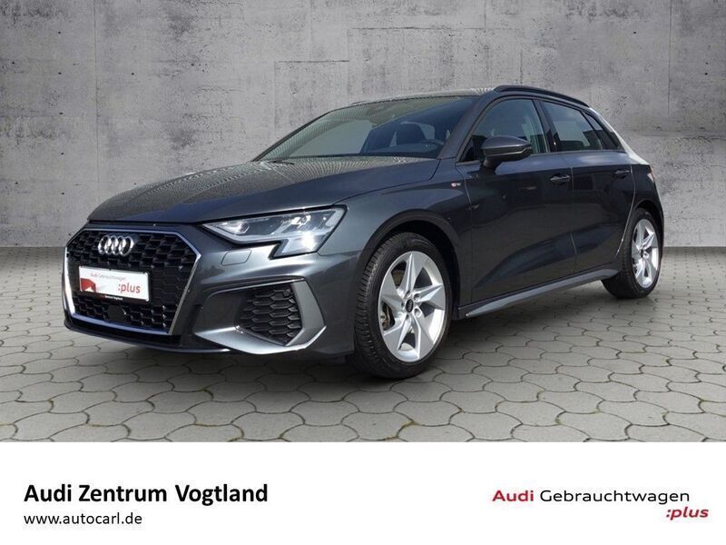 Grau Gebraucht 2023 Audi A3 Sportback S-Line Limousine | 37.980 € (Etwas zu teuer) - Bild 1/4