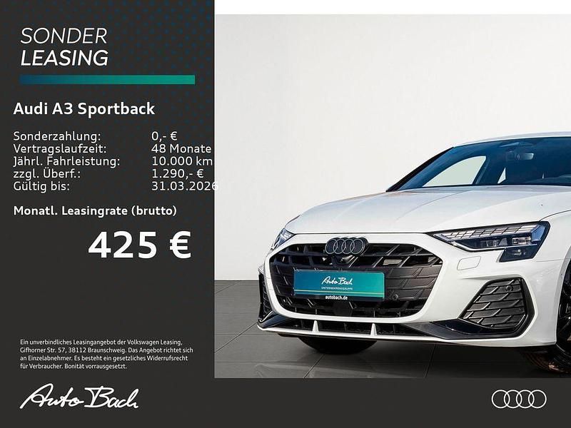Neu Audi A3 S-Line 116 PS (85 kW) 2025 Gletscherweiß metallic Limousine