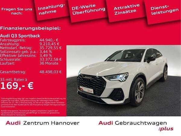 Weiß (2y gletscherweiß metallic) Gebraucht 2025 Audi Q3 Sportback S-Line SUV | 43.971 € (Fairer Preis) - Bild 1/4
