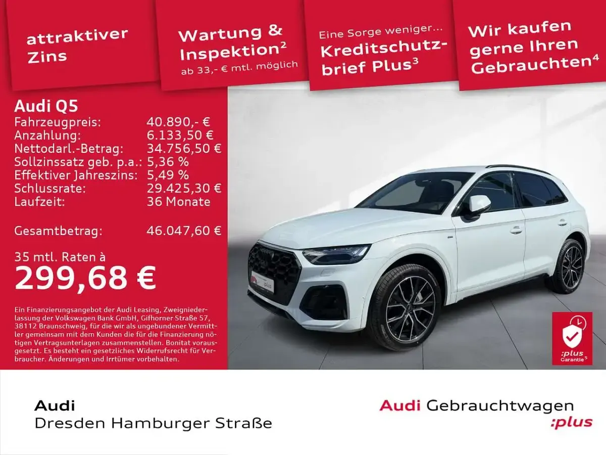 Gebraucht Audi Q5 S-Line 286 PS (210 kW) 2023 Gletscherweiß metallic SUV