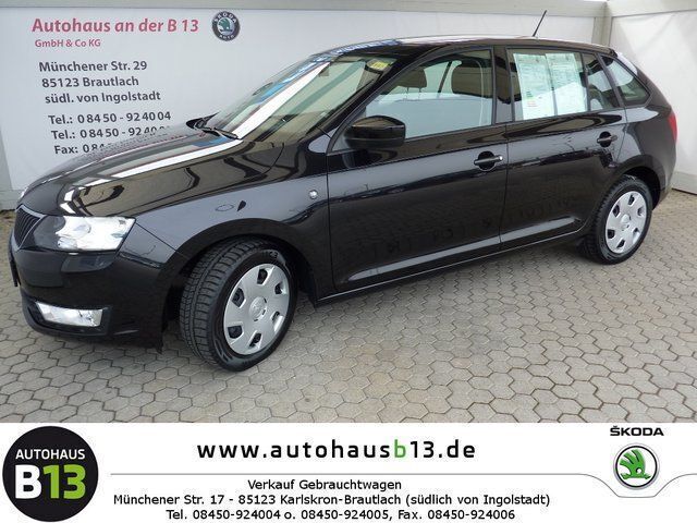 Schwarz metallic Gebraucht 2014 Skoda Rapid Ambition Kleinwagen | 14.990 € - Bild 1/4