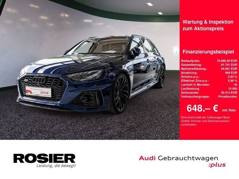 Blau / navarrablau (metallic) Gebraucht 2022 Audi RS4 Ambiente Kombi | 71.440 € (Fairer Preis) - Bild 1/4