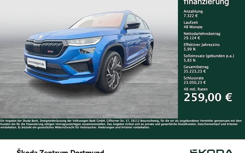 Blau Gebraucht 2022 Skoda Kodiaq RS SUV | 36.446 € (Guter Preis) - Bild 1/4