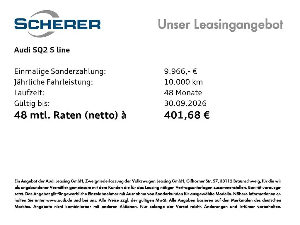 Neu Audi SQ2 Sport 301 PS (221 kW) 2026 Silber SUV