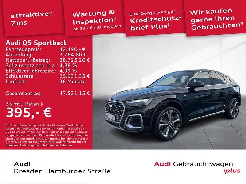 Mythosschwarz metallic Gebraucht 2023 Audi Q5 Sportback Ambiente SUV | 42.490 € (Guter Preis) - Bild 1/3