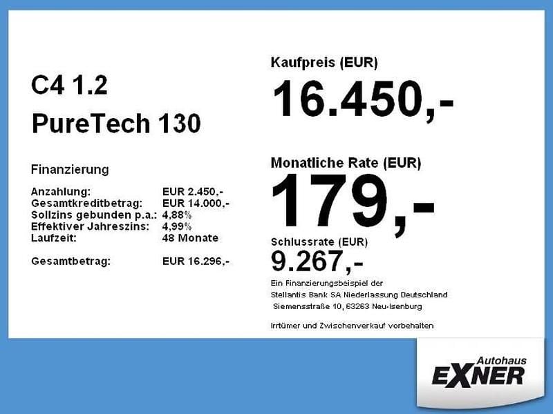 Platinum grau Gebraucht 2024 Citroën C4 PureTech | 16.450 € (Superpreis) - Bild 1/1