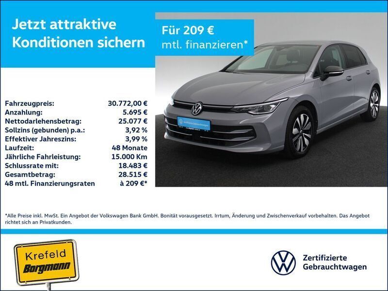Grau / mondstein grau Gebraucht 2024 VW Golf VIII Goal Limousine | 30.772 € - Bild 1/4