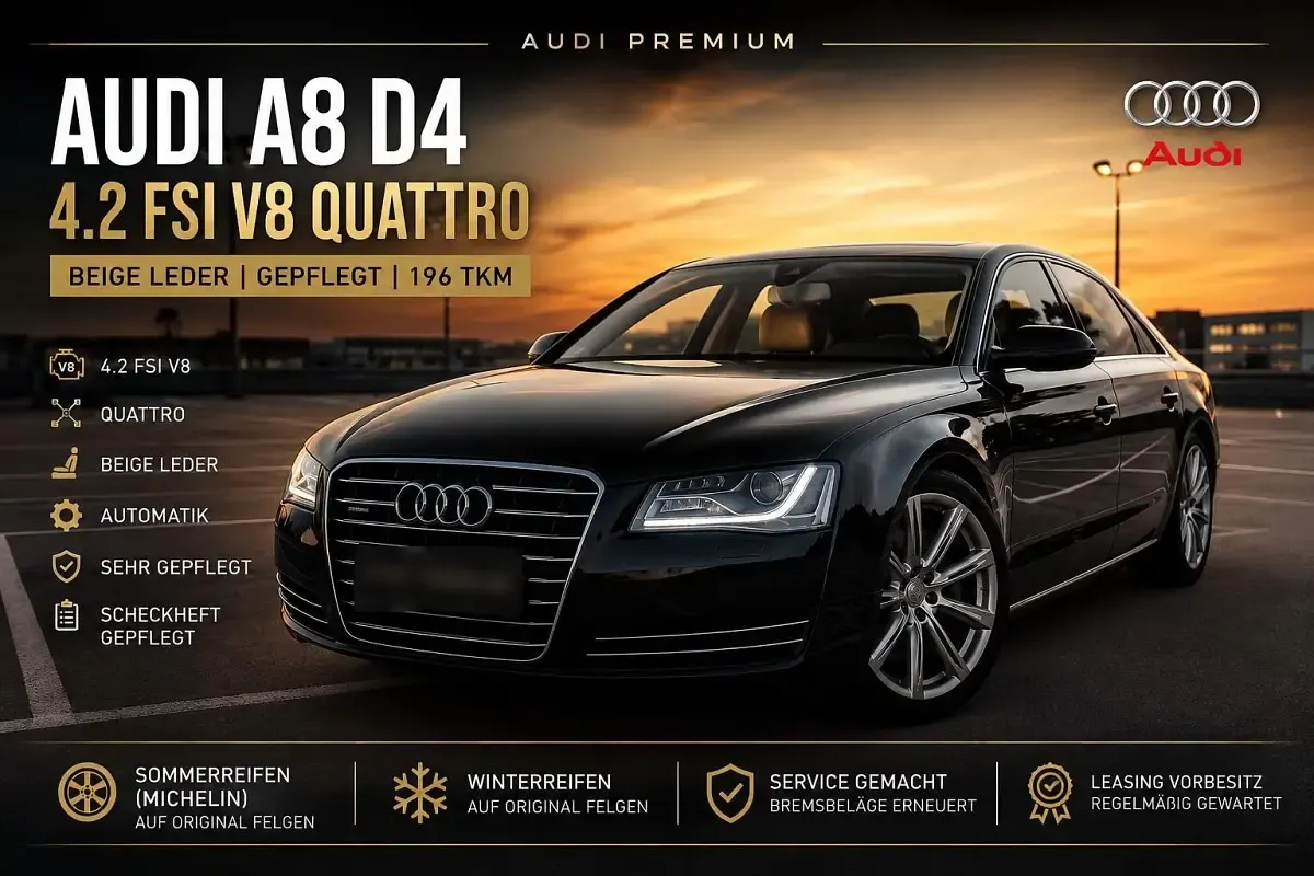 Gebraucht Audi A8 371 PS (272 kW) 2010 Schwarz Limousine