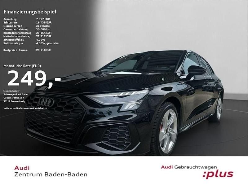 Schwarz Gebraucht 2022 Audi A3 Sportback e-tron S-Line Limousine | 29.910 € (Fairer Preis) - Bild 1/4