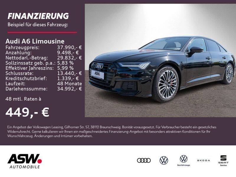 Mythosschwarz metallic Gebraucht 2022 Audi A6 S-Line Limousine | 36.290 € (Superpreis) - Bild 1/4