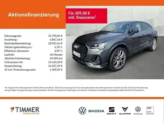Gebraucht Audi Q3 Sportback S-Line 150 PS (110 kW) 2024 Grau SUV