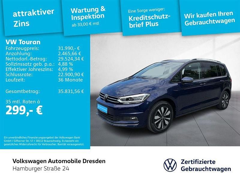 Blau Gebraucht 2024 VW Touran Comfortline Van / Kleinbus | 31.990 € (Fairer Preis) - Bild 1/4