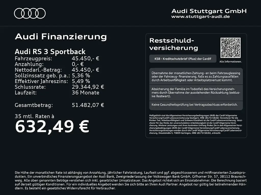 Gebraucht Audi RS3 Sport 400 PS (294 kW) 2023 Kyalamigrün Limousine
