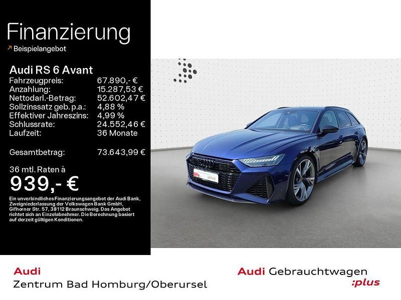 Navarrablau metallic Gebraucht 2021 Audi RS6 Ambiente Kombi | 67.890 € (Fairer Preis) - Bild 1/4