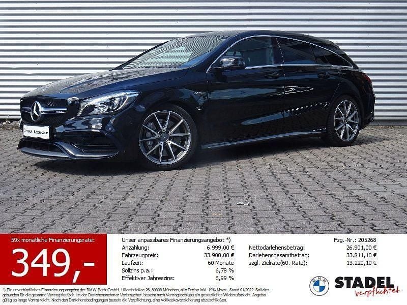 Kosmosblack met. Gebraucht 2019 Mercedes CLA45 AMG Shooting Brake AMG Kombi | 32.455 € (Superpreis) - Bild 1/4
