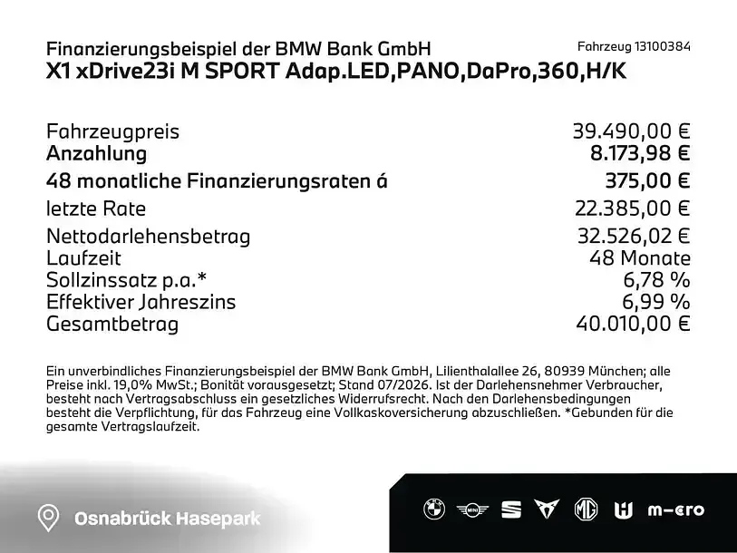 Gebraucht BMW X1 M Sport 218 PS (160 kW) 2022 Black sapphire (schwarz) SUV