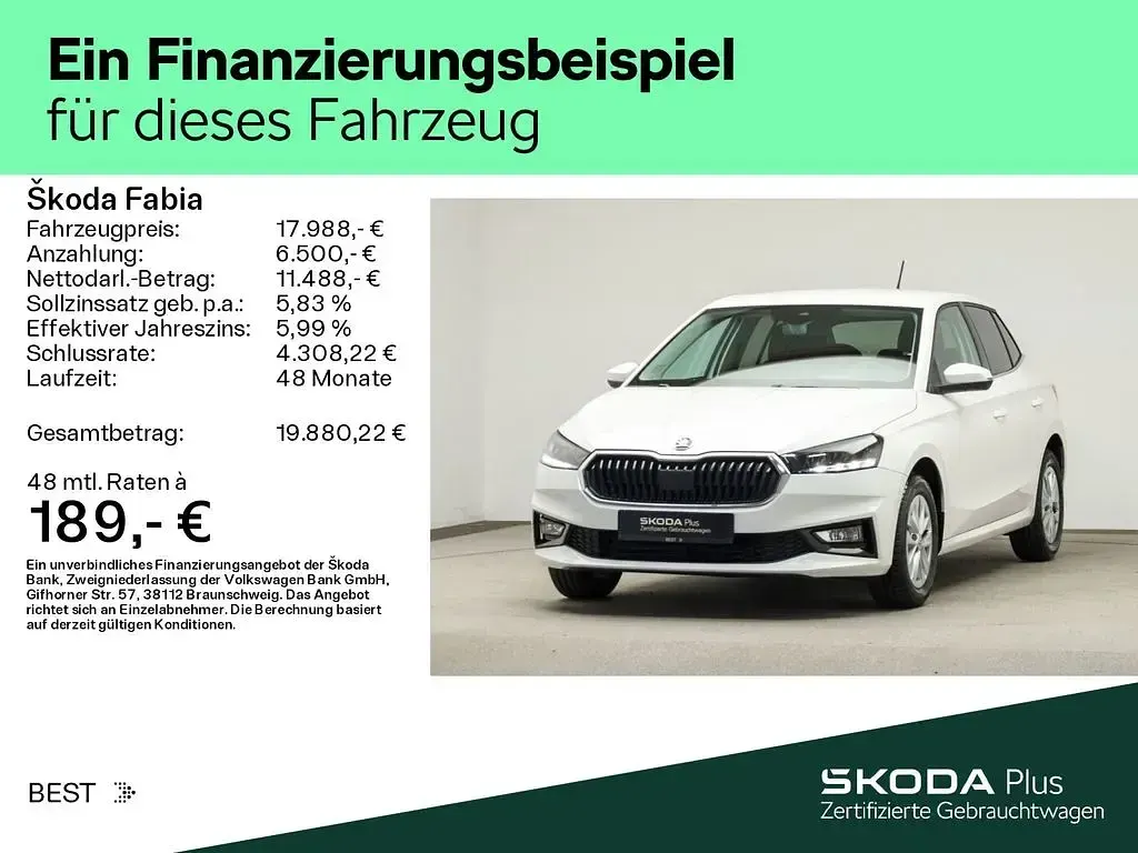 Gebraucht Skoda Fabia Style 110 PS (80 kW) 2022 Weiß Kleinwagen