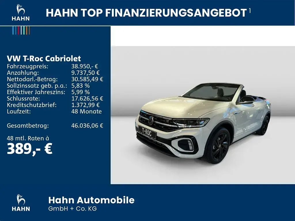 Gebraucht VW T-Roc Cabriolet R-line 150 PS (110 kW) 2026 Weiß Cabrio