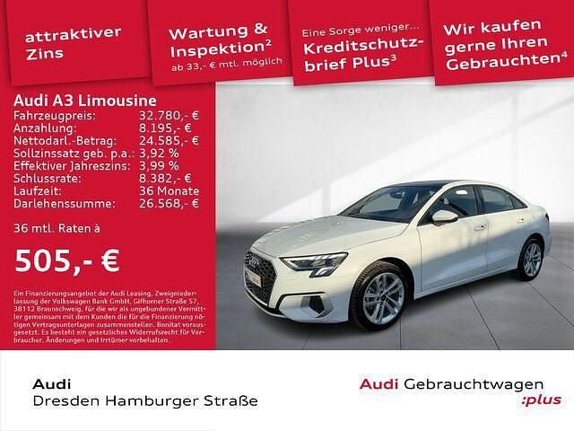 Gebraucht Audi A3 Advanced Plus 110 PS (80 kW) 2024 Gletscherweiß metallic Limousine
