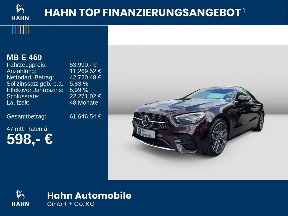 Gebraucht Mercedes E450 AMG line 367 PS (269 kW) 2022 Rot Coupé