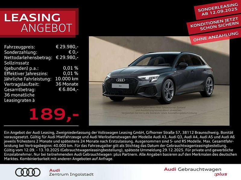 Daytonagrau perleffekt Gebraucht 2024 Audi A3 Sportback S-Line Limousine | 29.980 € (Guter Preis) - Bild 1/3